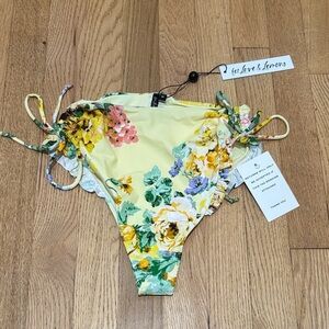 New FOR LOVE & LEMONS ruffle floral bikini bottom